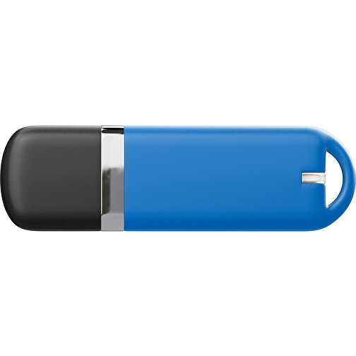 USB-Stick StylishDrive 2.0 , kobaltblau /schwarz MB , 4 GB , Gummiplastik, Kunststoff MB , 6,20cm x 0,75cm x 2,00cm (Länge x Höhe x Breite), Bild 2