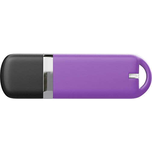 USB-Stick StylishDrive 2.0 , lavendellila /schwarz MB , 4 GB , Gummiplastik, Kunststoff MB , 6,20cm x 0,75cm x 2,00cm (Länge x Höhe x Breite), Bild 2