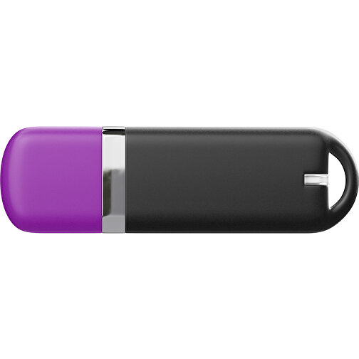 USB-Stick StylishDrive 2.0 , schwarz / dunkelmagenta MB , 4 GB , Gummiplastik, Kunststoff MB , 6,20cm x 0,75cm x 2,00cm (Länge x Höhe x Breite), Bild 2