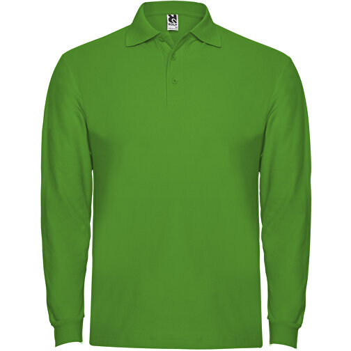Estrella Langarm Poloshirt Für Herren , grass green, Piqué Strick 100% Baumwolle, 220 g/m2, S, , Bild 1