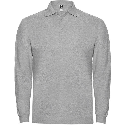 Estrella Langarm Poloshirt Für Herren , marl grey, Piqué Strick 100% Baumwolle, 220 g/m2, 2XL, , Bild 1