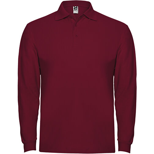 Estrella Langarm Poloshirt Für Herren , garnet, Piqué Strick 100% Baumwolle, 220 g/m2, XL, , Bild 1