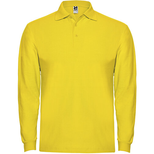 Estrella Langarm Poloshirt Für Herren , gelb, Piqué Strick 100% Baumwolle, 220 g/m2, 2XL, , Bild 1