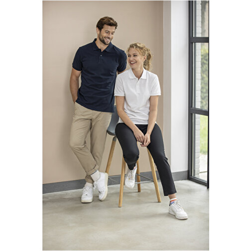 Emerald Polo Unisex Aus Recyceltem Material , weiß, Piqué Strick 50% Recyclingbaumwolle, 50% Recyceltes Polyester, 200 g/m2, S, , Bild 5
