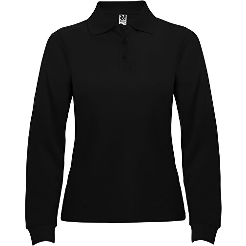 Estrella Langarm Poloshirt Für Damen , schwarz, Piqué Strick 100% Baumwolle, 220 g/m2, L, , Bild 1