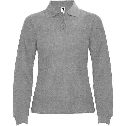Estrella Langarm Poloshirt Für Damen , marl grey, Piqué Strick 100% Baumwolle, 220 g/m2, XL, , Bild 1