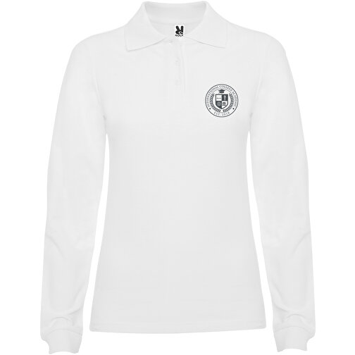 Estrella Langarm Poloshirt Für Damen , weiß, Piqué Strick 100% Baumwolle, 220 g/m2, 2XL, , Bild 2