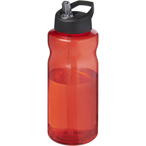 H2O Active® Eco Big Base 1L Sportflasche Mit Ausgussdeckel , rot / schwarz, PCR Kunststoff, 72% PP Kunststoff, 17% SAN Kunststoff, 11% PE Kunststoff, 21,80cm (Höhe), Bild 1
