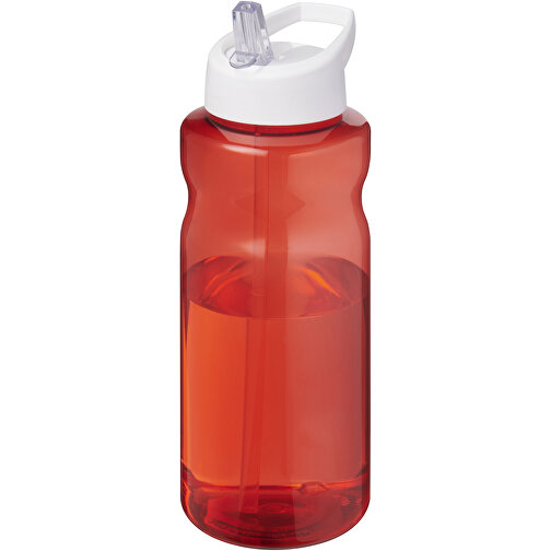H2O Active® Eco Big Base 1L Sportflasche Mit Ausgussdeckel , rot / weiß, PCR Kunststoff, 72% PP Kunststoff, 17% SAN Kunststoff, 11% PE Kunststoff, 21,80cm (Höhe), Bild 1
