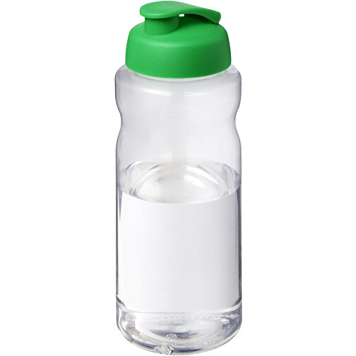 H2O Active® Big Base 1L Sportflasche Mit Klappdeckel , grün, PET Kunststoff, PP Kunststoff, 22,10cm (Höhe), Bild 1