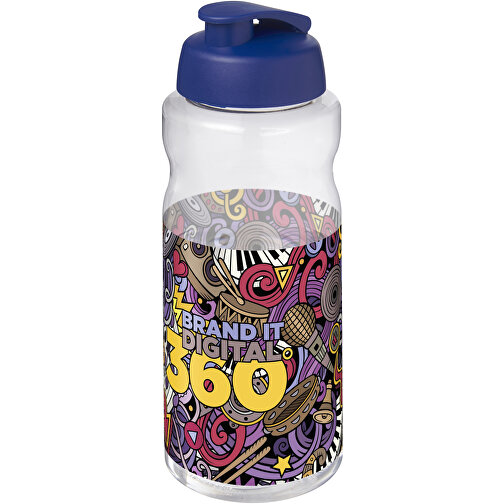 H2O Active® Big Base 1L Sportflasche Mit Klappdeckel , blau, PET Kunststoff, PP Kunststoff, 22,10cm (Höhe), Bild 2
