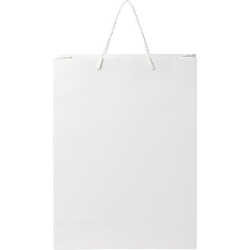 Handgefertigte 170 G/m² Integra-Papiertüte Mit Kunststoffgriffen – XL , weiß, Recyceltes Papier, 170 g/m2, 31,00cm x 41,00cm x 12,00cm (Länge x Höhe x Breite), Bild 3