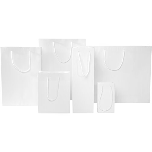 Handgefertigte 170 G/m² Integra-Papiertüte Mit Kunststoffgriffen – XL , weiß, Recyceltes Papier, 170 g/m2, 31,00cm x 41,00cm x 12,00cm (Länge x Höhe x Breite), Bild 8