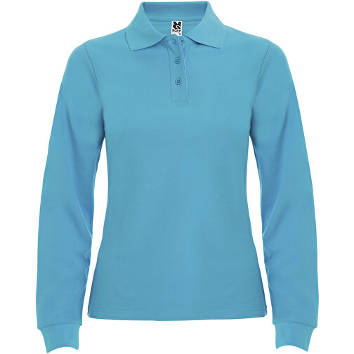 Estrella Langarm Poloshirt Für Damen , türkis, Piqué Strick 100% Baumwolle, 220 g/m2, 2XL, , Bild 1