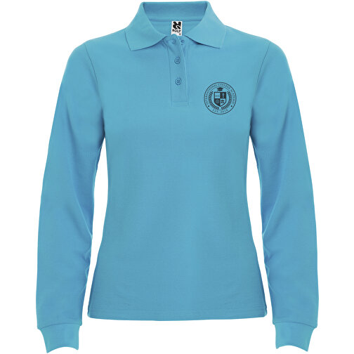 Estrella Langarm Poloshirt Für Damen , türkis, Piqué Strick 100% Baumwolle, 220 g/m2, 2XL, , Bild 2