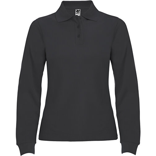Estrella Langarm Poloshirt Für Damen , dark lead, Piqué Strick 100% Baumwolle, 220 g/m2, 3XL, , Bild 1