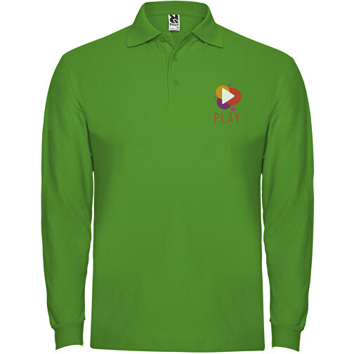 Estrella Langarm Poloshirt Für Herren , grass green, Piqué Strick 100% Baumwolle, 220 g/m2, 2XL, , Bild 2