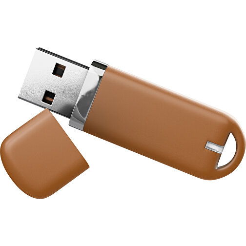 USB-Stick StylishDrive 2.0 , braun MB , 1 GB , Gummiplastik, Kunststoff MB , 6,20cm x 0,75cm x 2,00cm (Länge x Höhe x Breite), Bild 1