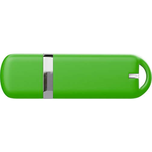 USB-Stick StylishDrive 2.0 , grasgrün MB , 1 GB , Gummiplastik, Kunststoff MB , 6,20cm x 0,75cm x 2,00cm (Länge x Höhe x Breite), Bild 2
