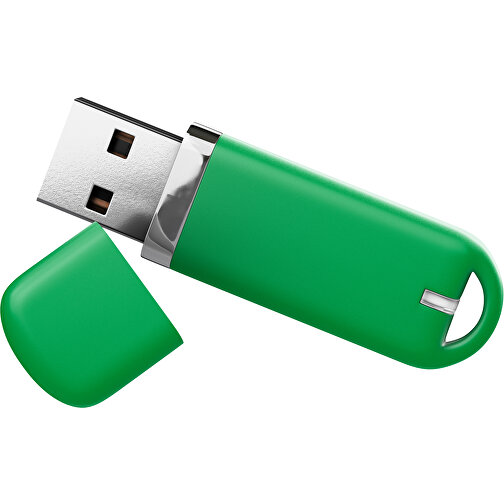 USB-Stick StylishDrive 2.0 , grün MB , 1 GB , Gummiplastik, Kunststoff MB , 6,20cm x 0,75cm x 2,00cm (Länge x Höhe x Breite), Bild 1