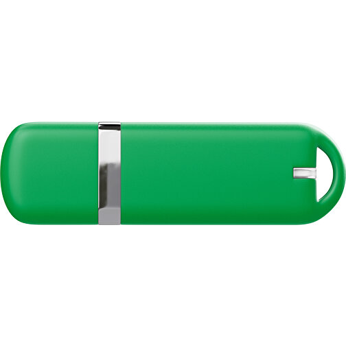 USB-Stick StylishDrive 2.0 , grün MB , 1 GB , Gummiplastik, Kunststoff MB , 6,20cm x 0,75cm x 2,00cm (Länge x Höhe x Breite), Bild 2