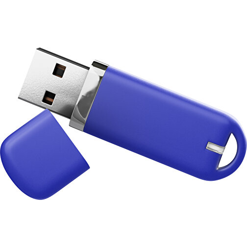 USB-Stick StylishDrive 2.0 , blau MB , 1 GB , Gummiplastik, Kunststoff MB , 6,20cm x 0,75cm x 2,00cm (Länge x Höhe x Breite), Bild 1