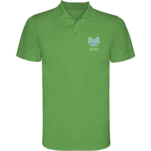 Monzha Sport Poloshirt Für Herren , green fern, Piqué Strick 100% Polyester, 150 g/m2, M, , Bild 2