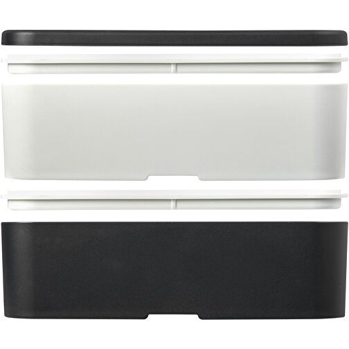 MIYO Renew Doppel-Lunchbox , granitfarben / elfenbeinweiß, 75% PP Kunststoff, 25% Zuckerrohr Biokunststoff, 18,00cm x 11,30cm x 11,00cm (Länge x Höhe x Breite), Bild 6