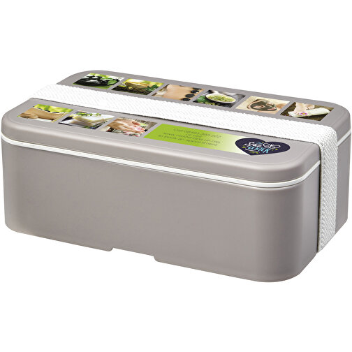 MIYO Renew Lunchbox , kieselgrau / weiss, 75% PP Kunststoff, 25% Zuckerrohr Biokunststoff, 18,00cm x 6,00cm x 11,00cm (Länge x Höhe x Breite), Bild 2