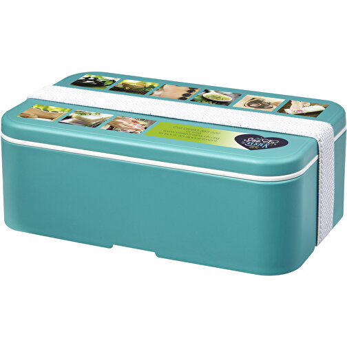 MIYO Renew Lunchbox , riffblau / blau, 75% PP Kunststoff, 25% Zuckerrohr Biokunststoff, 18,00cm x 6,00cm x 11,00cm (Länge x Höhe x Breite), Bild 2