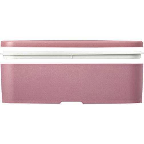 MIYO Renew Lunchbox , rosa / weiß, 75% PP Kunststoff, 25% Zuckerrohr Biokunststoff, 18,00cm x 6,00cm x 11,00cm (Länge x Höhe x Breite), Bild 6