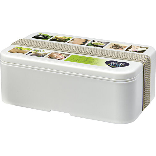 MIYO Renew Lunchbox , elfenbeinweiß / kieselgrau, 75% PP Kunststoff, 25% Zuckerrohr Biokunststoff, 18,00cm x 6,00cm x 11,00cm (Länge x Höhe x Breite), Bild 2