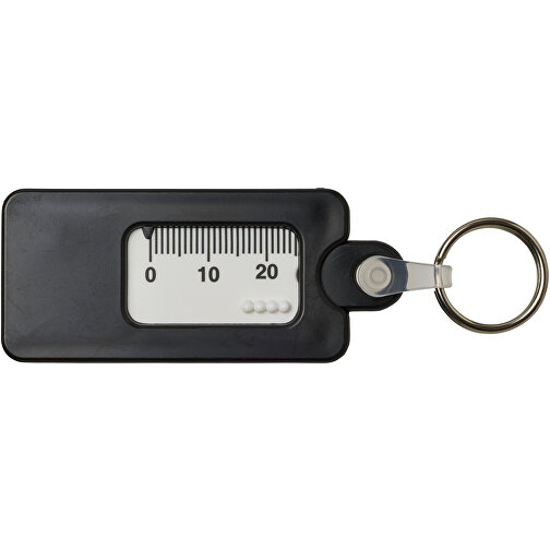 Kym Reifenprofilmesser Schlüsselanhänger Aus Recyceltem Material , schwarz, Recycelter HIPS Kunststoff, Metall, 6,90cm x 0,60cm x 2,90cm (Länge x Höhe x Breite), Bild 3