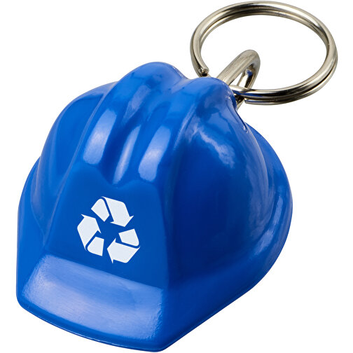 Kolt Schutzhelm Schlüsselanhänger Aus Recyceltem Material , blau, Recycelter HIPS Kunststoff, Metall, 3,90cm x 2,10cm x 3,50cm (Länge x Höhe x Breite), Bild 2