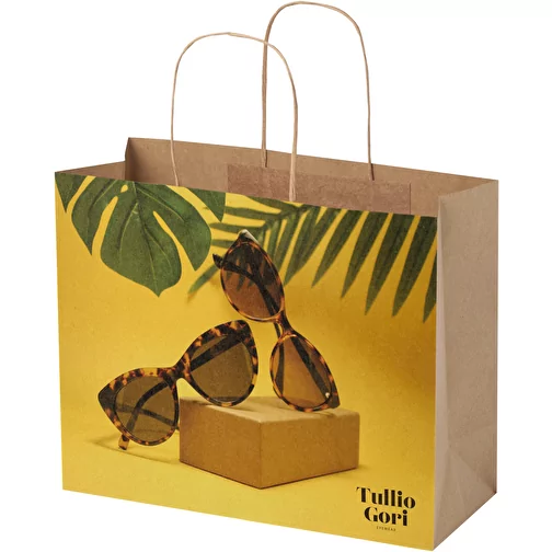 Sac en papier Kraft 120 g/m2avec poignées torsadées, grande taille, Image 1