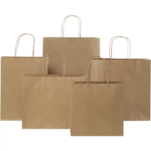 Sac en papier Kraft 120 g/m2avec poignées torsadées, petite taille, Image 8