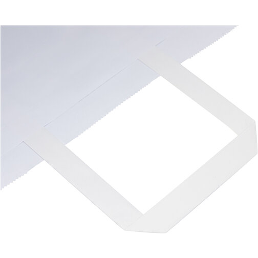 Kraftpapiertasche 80-90 G/m² Mit Flachen Griffen – XL , weiß, Kraftpapier, 34,00cm x 35,00cm x 20,00cm (Länge x Höhe x Breite), Bild 5