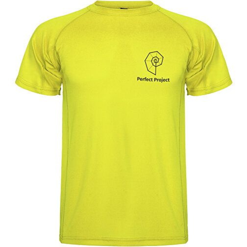 Montecarlo Sport T-Shirt Für Herren , fluor yellow, Piqué Strick 100% Polyester, 150 g/m2, L, , Bild 2