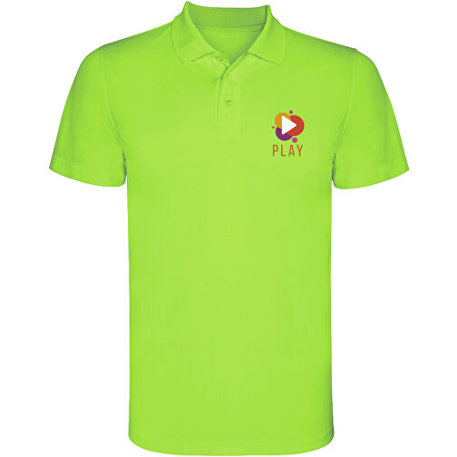 Monzha Sport Poloshirt Für Herren , lime / green lime, Piqué Strick 100% Polyester, 150 g/m2, 2XL, , Bild 2