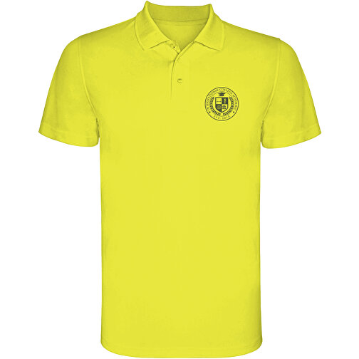 Monzha Sport Poloshirt Für Herren , fluor yellow, Piqué Strick 100% Polyester, 150 g/m2, XL, , Bild 2