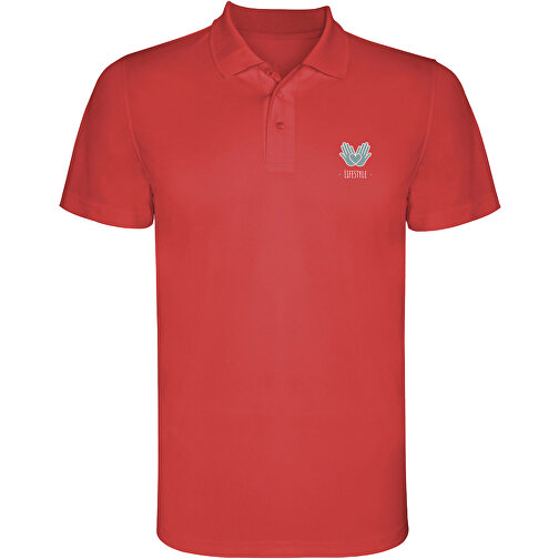 Monzha Sport Poloshirt Für Kinder , rot, Piqué Strick 100% Polyester, 150 g/m2, 12, , Bild 2