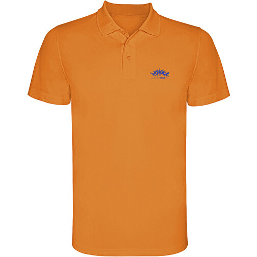 Monzha Sport Poloshirt Für Kinder , fluor orange, Piqué Strick 100% Polyester, 150 g/m2, 12, , Bild 2