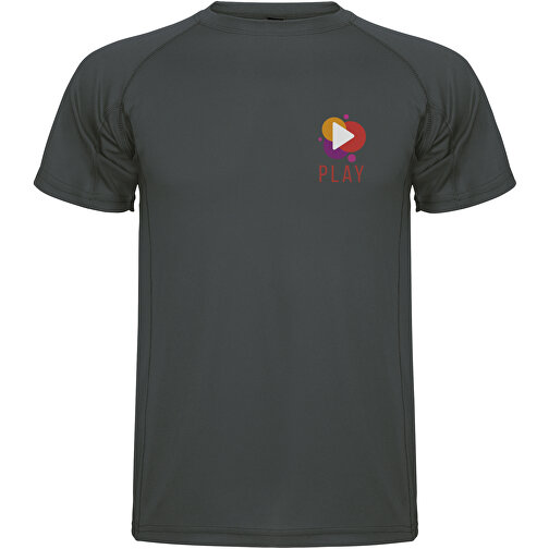 Montecarlo Sport T-Shirt Für Herren , dark lead, Piqué Strick 100% Polyester, 150 g/m2, XL, , Bild 2
