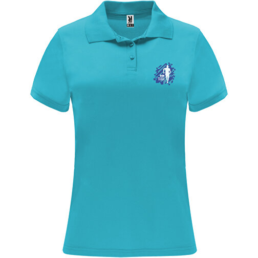 Monzha Sport Poloshirt Für Damen , türkis, Piqué Strick 100% Polyester, 150 g/m2, XL, , Bild 2