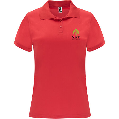 Monzha Sport Poloshirt Für Damen , rot, Piqué Strick 100% Polyester, 150 g/m2, M, , Bild 2