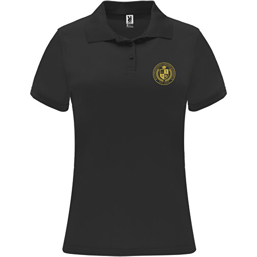 Monzha Sport Poloshirt Für Damen , schwarz, Piqué Strick 100% Polyester, 150 g/m2, 2XL, , Bild 2