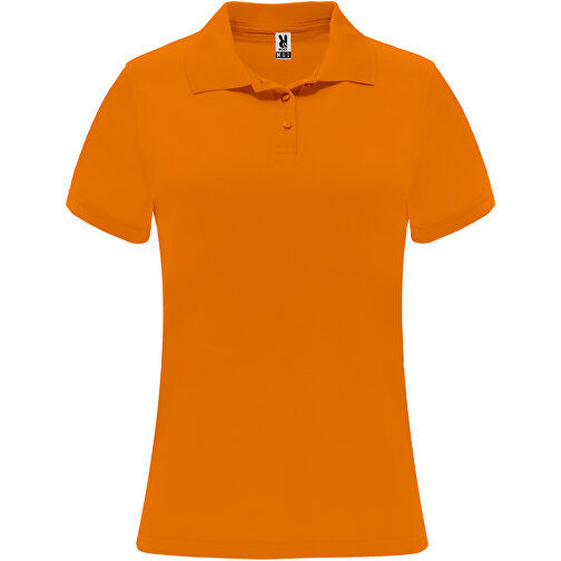 Monzha Sport Poloshirt Für Damen , fluor orange, Piqué Strick 100% Polyester, 150 g/m2, S, , Bild 1
