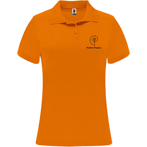 Monzha Sport Poloshirt Für Damen , fluor orange, Piqué Strick 100% Polyester, 150 g/m2, S, , Bild 2