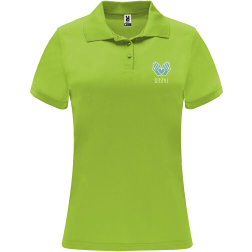 Monzha Sport Poloshirt Für Damen , lime / green lime, Piqué Strick 100% Polyester, 150 g/m2, L, , Bild 2
