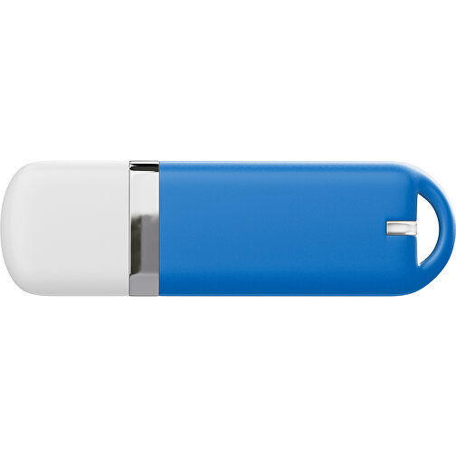 USB-Stick StylishDrive 2.0 , kobaltblau / weiß MB , 1 GB , Gummiplastik, Kunststoff MB , 6,20cm x 0,75cm x 2,00cm (Länge x Höhe x Breite), Bild 2